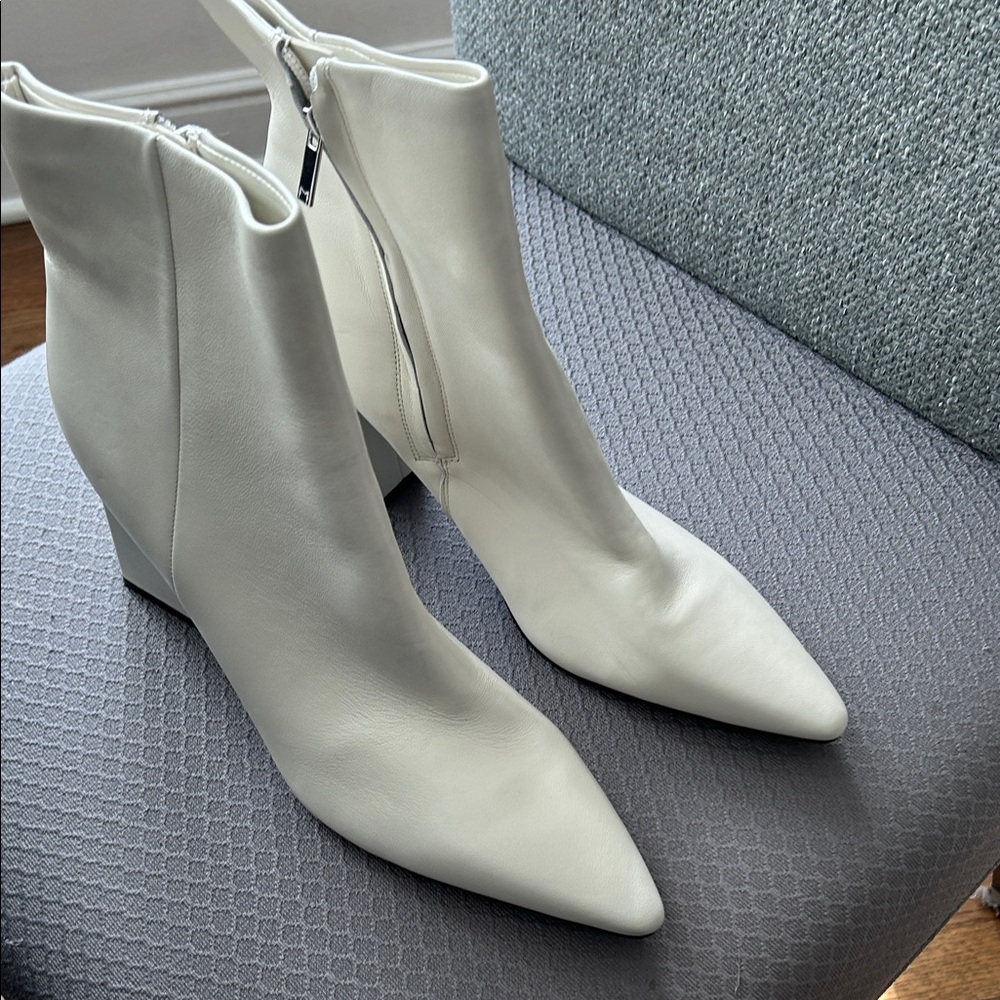 Marc Fisher White Heeled Boots